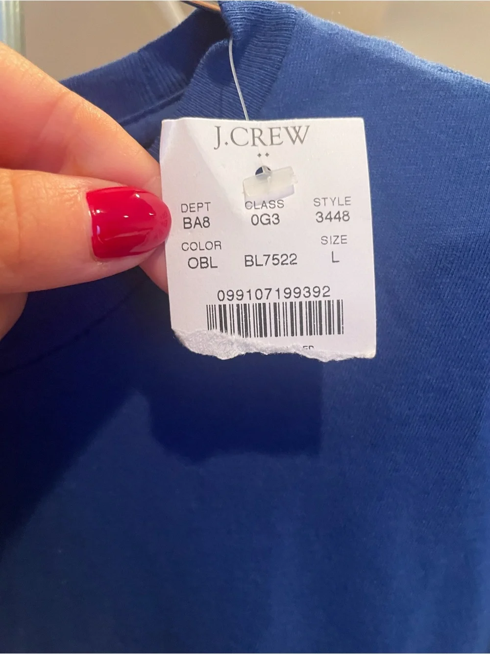 J. Crew Men’s Long-Sleeve Crewneck Tee in Royal Blue